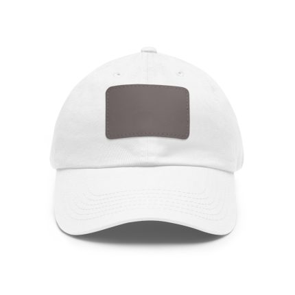 Leather Patch Dad Hat — Classic Rectangle Patch Baseball Cap
